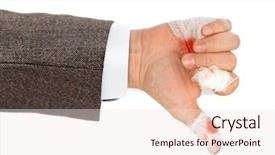  Presentation with blood - Colorful presentation theme enhanced with caveat - hand thumb with blood backdrop and a sky blue colored foreground