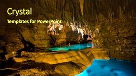  Presentation with cave - Presentation theme enhanced with staglagmites - cave with many stalactites background and a  colored foreground
