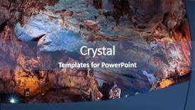  Presentation with region - Beautiful PPT theme featuring staglagmites - illuminated cave named paradise backdrop and a ocean colored foreground