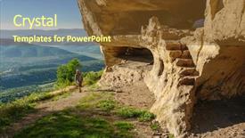 Presentation with caves - Slide deck enhanced with caves at tepe kermen crimea background and a  colored foreground