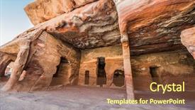  Presentation with petra jordan - Colorful PPT theme enhanced with caves in nabatean petra jordan backdrop and a tawny brown colored foreground