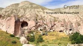  Presentation with monastery - PPT layouts featuring caves-in-rock-in-selime background and a lemonade colored foreground