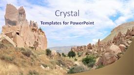  Presentation with caves - Colorful presentation theme enhanced with caves-in-rock-in-selime backdrop and a sky blue colored foreground