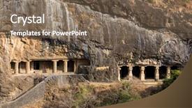  Presentation with caves - Amazing slide deck having caves near aurangabad maharashtra state backdrop and a violet colored foreground
