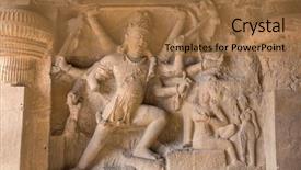  Presentation with caves - Slide deck consisting of caves near aurangabad maharashtra state background and a coral colored foreground