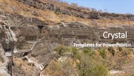  Presentation with caves - Presentation enhanced with caves near aurangabad maharashtra state background and a violet colored foreground