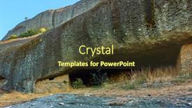  Presentation with ancient village - Presentation consisting of meteora near kastraki village greece background and a tawny brown colored foreground