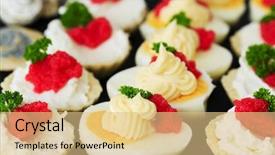  Presentation with caviar - Slide deck having caviar - appetizer with red caviar background and a lemonade colored foreground