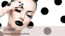  Presentation with nail art - Theme enhanced with caviar black manicure nail art background and a soft green colored foreground