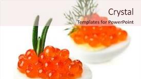  Presentation with caviar - Slides enhanced with caviar canape with quail egg background and a lemonade colored foreground