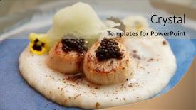  Presentation with cell culture plate - Amazing presentation theme having caviar celery puree and molecular backdrop and a coral colored foreground