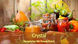  Presentation with fall food - Theme having caviar ratatouille pickled carrot fall background and a tawny brown colored foreground