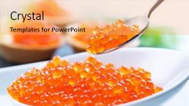  Presentation with caviar - Beautiful slides featuring caviar red caviar in spoon backdrop and a yellow colored foreground