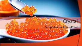  Presentation with food red - Colorful slide deck enhanced with caviar red caviar in spoon backdrop and a gold colored foreground