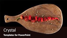  Presentation with cutting board - Beautiful slide set featuring cayenne-long-red-chili-peppers backdrop and a wine colored foreground
