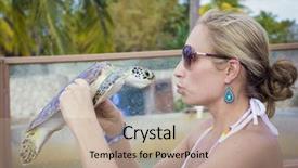  Presentation with turtle - Presentation consisting of cayman - woman holding and kissing background and a coral colored foreground