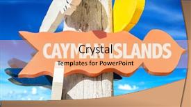  Presentation with beach - Beautiful theme featuring cayman islands signpost with beach backdrop and a  colored foreground