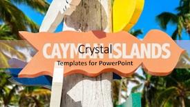 Presentation with palm - Beautiful PPT layouts featuring cayman islands signpost with palm backdrop and a coral colored foreground