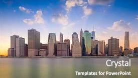  Presentation with new york city - Beautiful slide deck featuring cbd - new york city skyline backdrop and a gray colored foreground