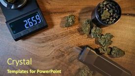 Presentation with medical cannabis - Presentation theme enhanced with cbd-oil-vape-with-medical background and a tawny brown colored foreground