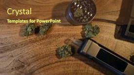  Presentation with medical cannabis - PPT theme with cbd-oil-vape-with-medical background and a tawny brown colored foreground