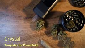  Presentation with medical cannabis - PPT theme consisting of cbd-oil-vape-with-medical background and a tawny brown colored foreground