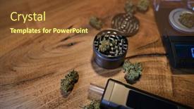  Presentation with medical cannabis - Slide deck with cbd-oil-vape-with-medical background and a tawny brown colored foreground