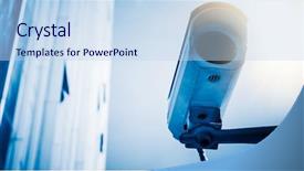  Presentation with shanghai - Colorful PPT layouts enhanced with cctv - low angle shot on security backdrop and a sky blue colored foreground