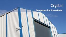  Presentation with cctv - Presentation featuring cctv camera - industrial unit with roller shutter background and a ocean colored foreground