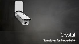  Presentation with cctv camera - Presentation theme with cctv-camera-installed-on-blackboard background and a dark gray colored foreground