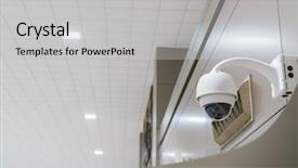  Presentation with cctv camera - Amazing slide set having cctv camera operating inside backdrop and a light gray colored foreground