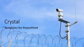  Presentation with cctv - Audience pleasing presentation consisting of video surveillance - cctv on top of chain backdrop and a light blue colored foreground