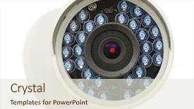  Presentation with cctv - Cool new presentation theme with ips - cctv security ip camera closeup backdrop and a sky blue colored foreground