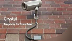  Presentation with video surveillance - Colorful presentation theme enhanced with paint - man artist painting with brush backdrop and a gray colored foreground