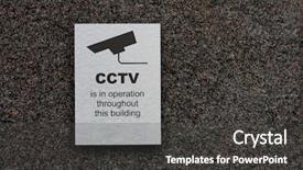  Presentation with cctv camera - Amazing presentation theme having cctv sign stating that there backdrop and a dark gray colored foreground