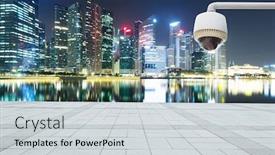  Presentation with cctv - Presentation theme featuring  background and a  colored foreground
