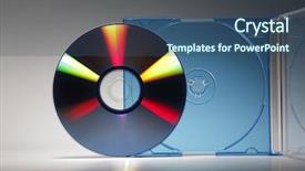  Presentation with case - Presentation theme enhanced with cd cover - blank cd jewel case fill background and a ocean colored foreground