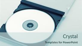  Presentation with case - Presentation theme having cd cover - cd case open on white background and a sky blue colored foreground