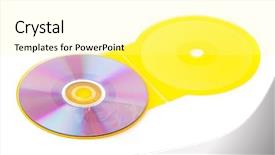  Presentation with case - Beautiful slides featuring cd cover - cd case backdrop and a blonde colored foreground