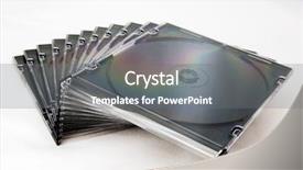  Presentation with cases - Beautiful slide deck featuring cd cover - cd cases backdrop and a gray colored foreground