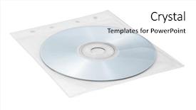  Presentation with plastic - PPT theme enhanced with cd cover - compact disc in plastic envelop background and a white colored foreground