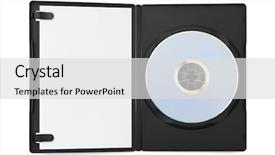  Presentation with case - Audience pleasing theme consisting of cd cover - computer dvd disk in case backdrop and a light gray colored foreground
