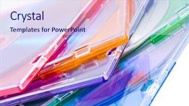  Presentation with boxes - Amazing PPT theme having cd cover - disk dvd boxes isolated backdrop and a sky blue colored foreground