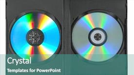  Presentation with case - Audience pleasing PPT layouts consisting of cd cover - disks in the case isolated backdrop and a teal colored foreground