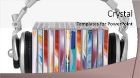  Presentation with headphones - Theme with cd cover - headphones and cds background and a white colored foreground