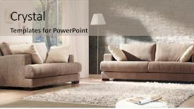  Presentation with living room - Beautiful presentation theme featuring cd cover - living room backdrop and a mint green colored foreground