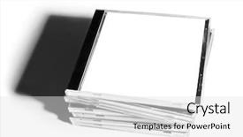  Presentation with boxes - PPT layouts consisting of cd cover - pack of boxes from disks background and a white colored foreground