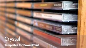  Presentation with carnatic music - Colorful presentation theme enhanced with cd cover - rows of music cds backdrop and a coral colored foreground