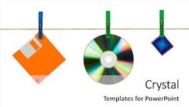  Presentation with flash - Colorful presentation theme enhanced with cd floppy disk and flash backdrop and a  colored foreground