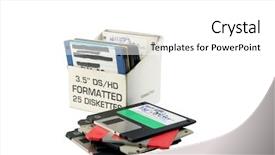  Presentation with text box - Presentation featuring cd label - old floppy disc background and a white colored foreground